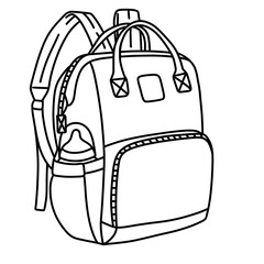 Modern diaper backpack outline