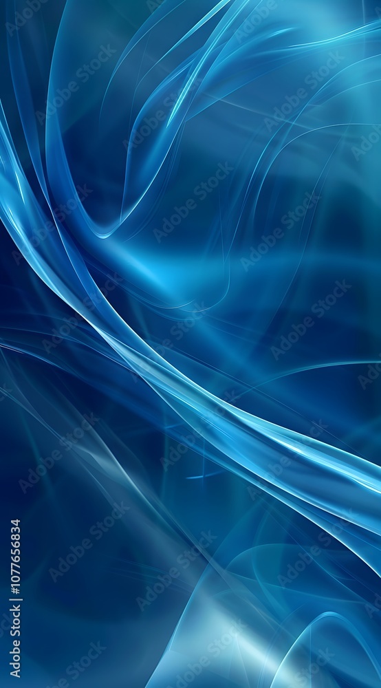 Poster abstract blue waves create a serene and calming visual effect.