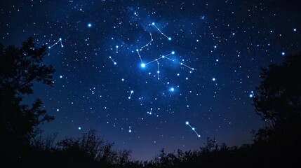 Naklejka premium photographs of constellations capture the beauty and vastness of the night sky? Discuss the best times and conditions for photographing stars and constellations