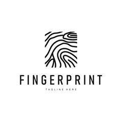 Simple and elegant modern identity fingerprint logo technology design for business branding