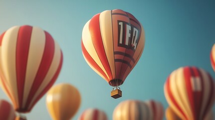 Obraz premium Balloon labeled Prices inflating indicating rise in prices due to inflation 