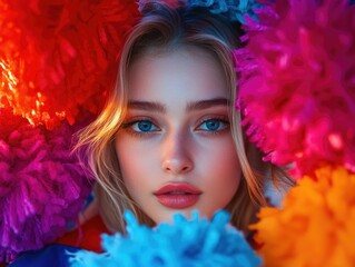 Fototapeta premium Vivid Pop Beauty Portrait