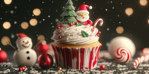 Seasonal Celebration: Christmas Cupcake with Santa Decor