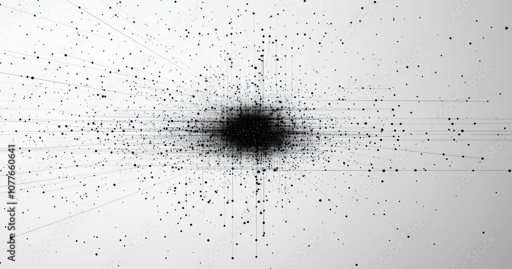 Poster futuristic network connecting dots - computer generated abstract background , isolated on white back
