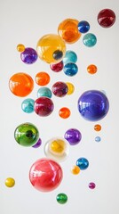Fototapeta premium Colorful glass spheres against white background