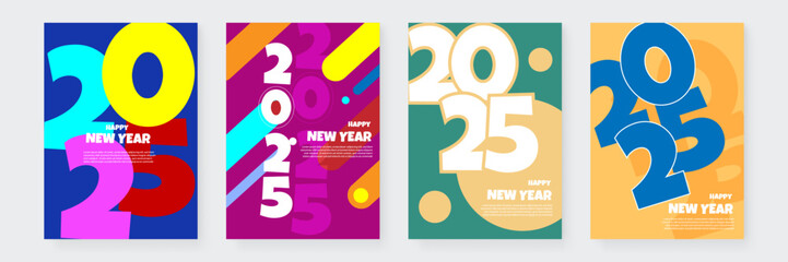 Fototapeta premium Colorful Abstract Modern 2025 Cover Poster Design Background Collection