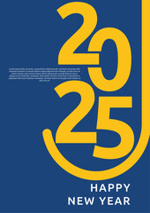Blue And Yellow 2025 Geometric Cover Poster Design Background