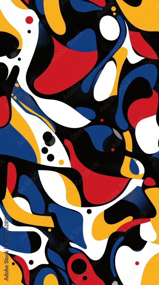 Poster Abstract geometric pattern with bold colors