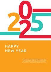 Orange Green And White Abstract Modern 2025 Cover Poster Design Background