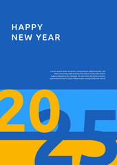 New Year 2025 Flyer Template With Blue And Orange Style