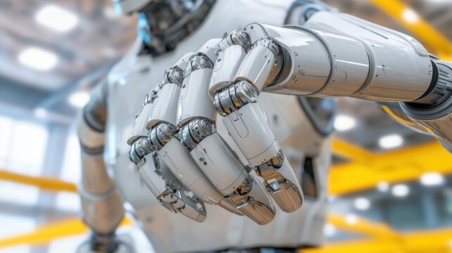 Close-up of robotic hand in action