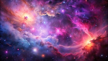 Fototapeta premium Beautiful nebula in a stunning galaxy background with shades of pink and purple, astronomical, cosmos