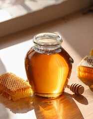 Honey jar with honeycomb