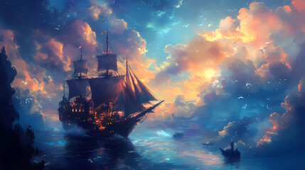 Fototapeta premium Lo-Fi music picture The background that goes well with the lo-fi music genre Generative AI 