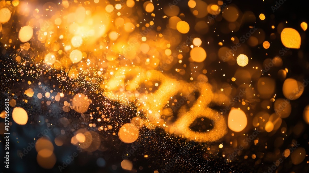 Aufkleber sparkling gold bokeh background with glow effect