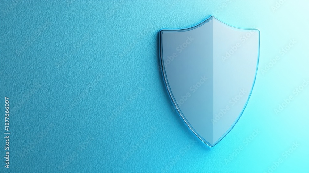 Leinwandbilder the shield icon embodies cybersecurity services, set against a calming gradient background that emph