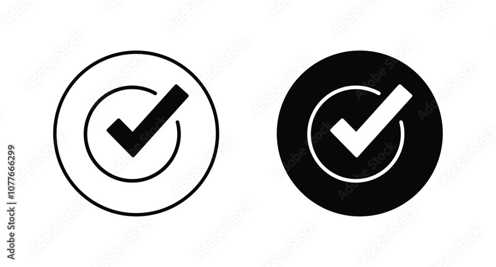Poster checkmark icon. checkmark vector set. approved symbol vector.