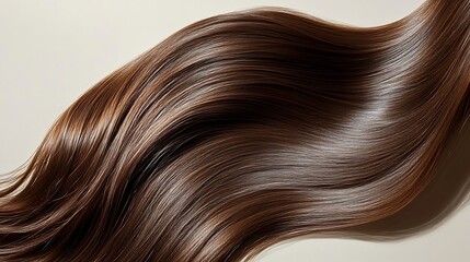 Fototapeta premium Minimalist portrait of a hair model with perfectly straight, silky hair, illuminated by bright, even studio lighting, clean white background for a modern aesthetic,