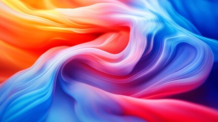 Obraz premium Colorful abstract waves of flowing fabric, vibrant