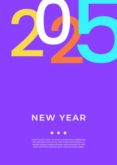 Colorful 2025 Abstract Shape Cover Poster Design Background