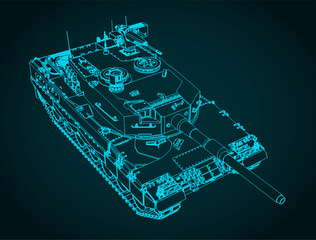 Leopard 2 german tank close up illustration