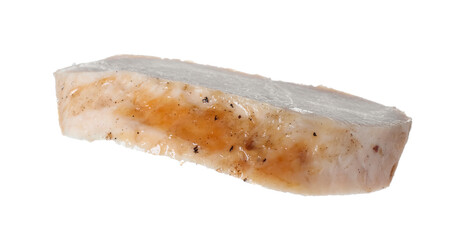 Piece of grilled chicken meat isolated on white