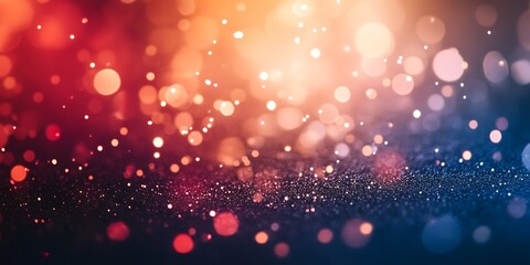 Abstract Festive Bokeh Background with Warm and Cool Colors