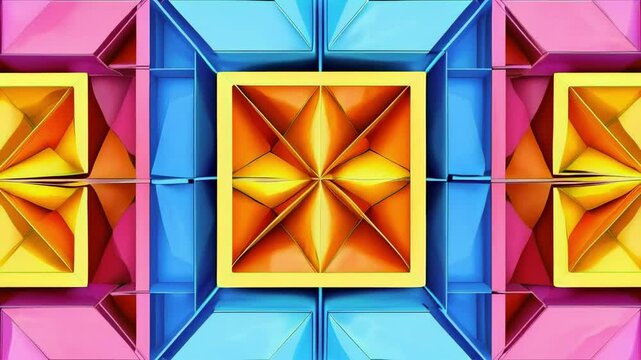 Colored Symmetrical Box Pattern 