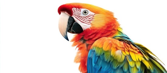Obraz premium Colorful vector of a macaw with detailed feathers, tropical colors, bright and vivid