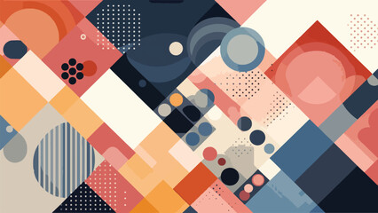 An abstract background illustration made up of layered geometric shapes. The design should be visually engaging yet subtle enough to use as a backdrop for text