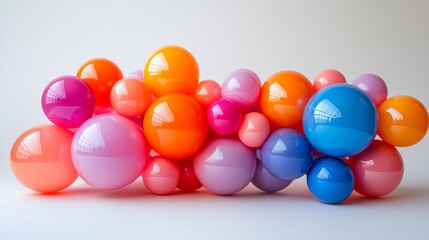 Colorful arrangement of vibrant balloons