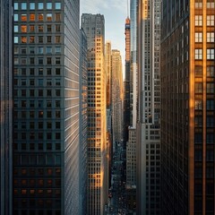 Fototapeta premium A View Down a Narrow Alleyway Between Tall City Buildings