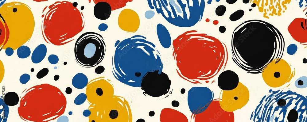 Poster colorful abstract pattern with circles and swirls