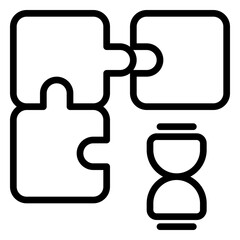 Puzzle icon, line icon style