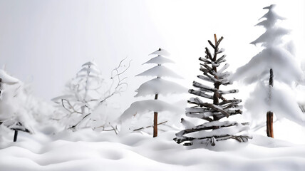 snow covered trees