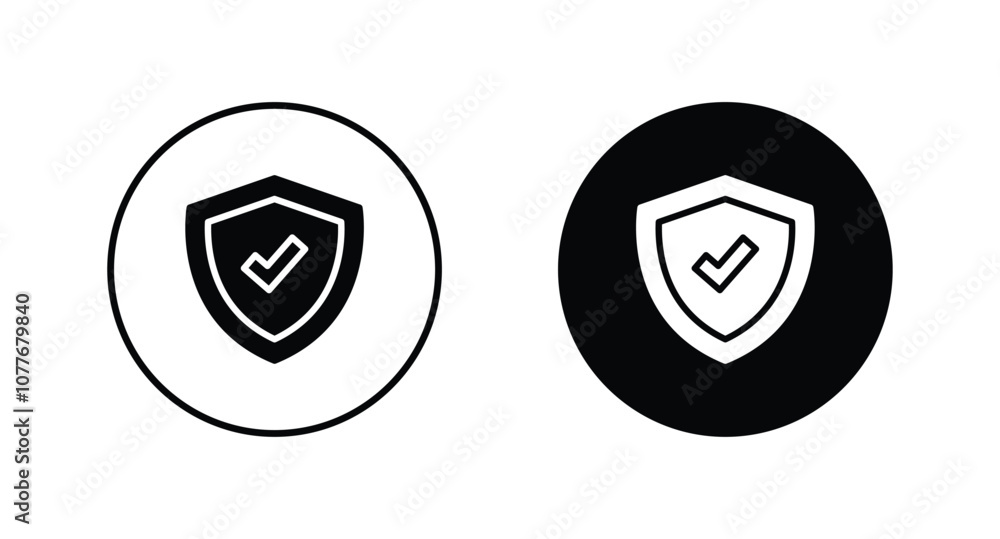 Poster shield icon set vector. security shield sign vector
