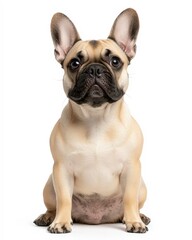 Fototapeta premium Charming French Bulldog Portrait with Distinctive Ears and Expressive Face, Perfect for Dog Lovers and Pet Enthusiasts