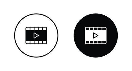 Movie clapper vector icon set. play video icon