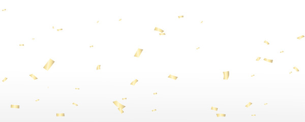 Confetti vector png. Golden confetti falls from the sky. Holiday, birthday. Sparkling confetti on a transparent background. Festive design element.