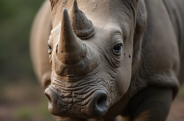 Fototapeta premium white rhino close up