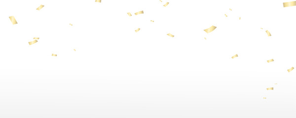 Confetti vector png. Golden confetti falls from the sky. Holiday, birthday. Sparkling confetti on a transparent background. Festive design element.