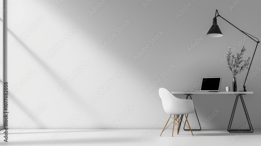 Poster Enhance digital learning with tablets and laptops in a modern workspace setting