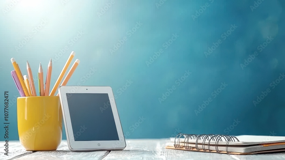 Poster Create an effective digital education workspace using tablets and notebooks to enhance learning and productivity