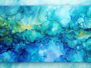 Abstract Acrylic Blue Turquoise Banner Wallpaper - AI Art