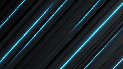 Obraz premium Abstract dark background with neon blue diagonal