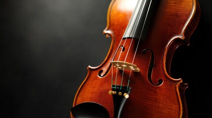 Fototapeta premium Close-up of a Violin with a Black Background