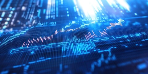 Obraz premium A digital stock market graph displaying financial data trends and analytics.