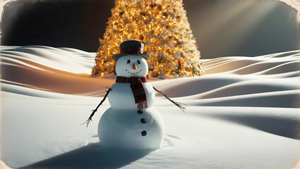 christmas decoration with snowman