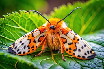 Naklejka premium Ashbridges Bay Tiger Moth, Virginian Moth, Candid Photography, Toronto