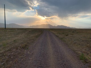 sunset over the mountains